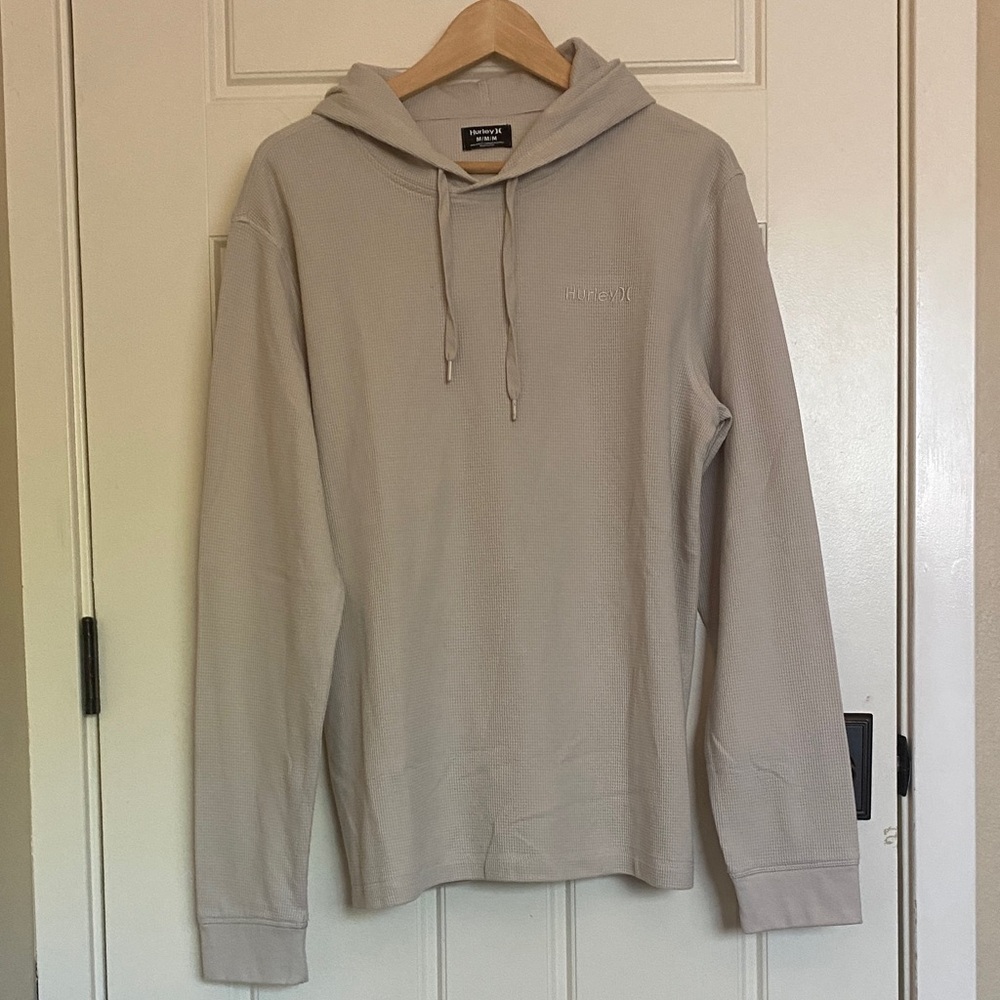 Hurley Men's Hooded Long-Sleeve Shirt - Light Taupe